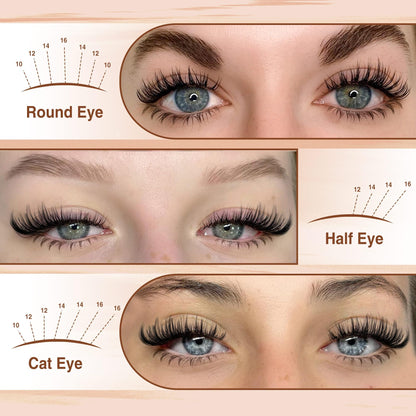 Focipeysa Manga Lash Clusters – DIY Anime Lashes, 330 Pcs (8-16mm)