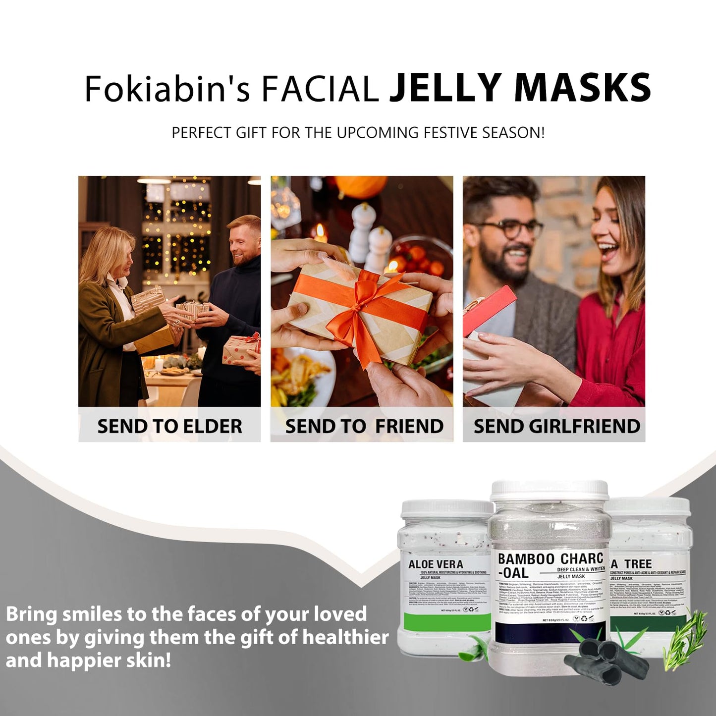 Fokiabin Jelly Mask | Hydrating Peel-Off Rubber Gel for All Skin Types, 23oz Jar