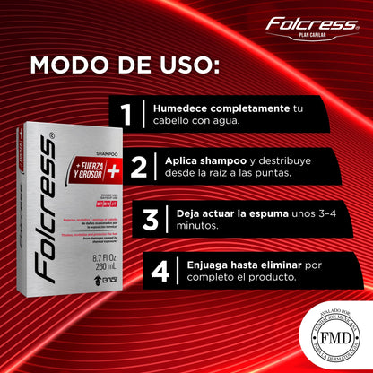 Folcress Shampoo - Gentle Daily Cleansing for Healthy-Looking Hair