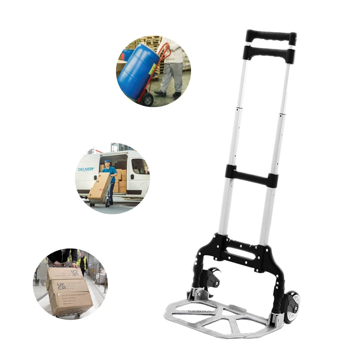Foldable Hand Trolley UK – 80kg Lightweight Portable Cart