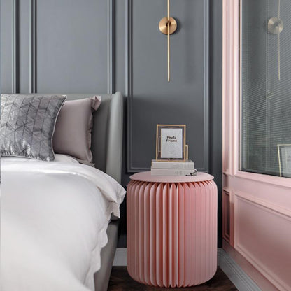 Pink Mini Accordion Stool