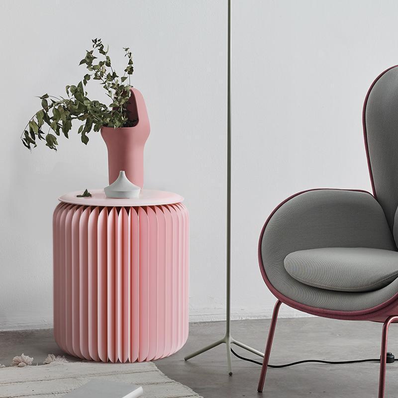 Pink Mini Accordion Stool