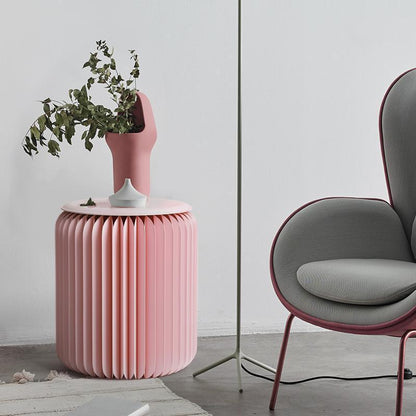 Pink Mini Accordion Stool