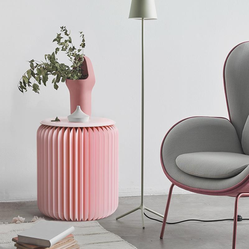 Pink Mini Accordion Stool
