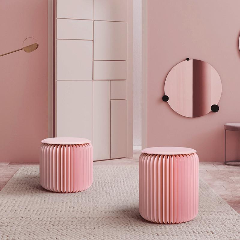 Pink Mini Accordion Stool
