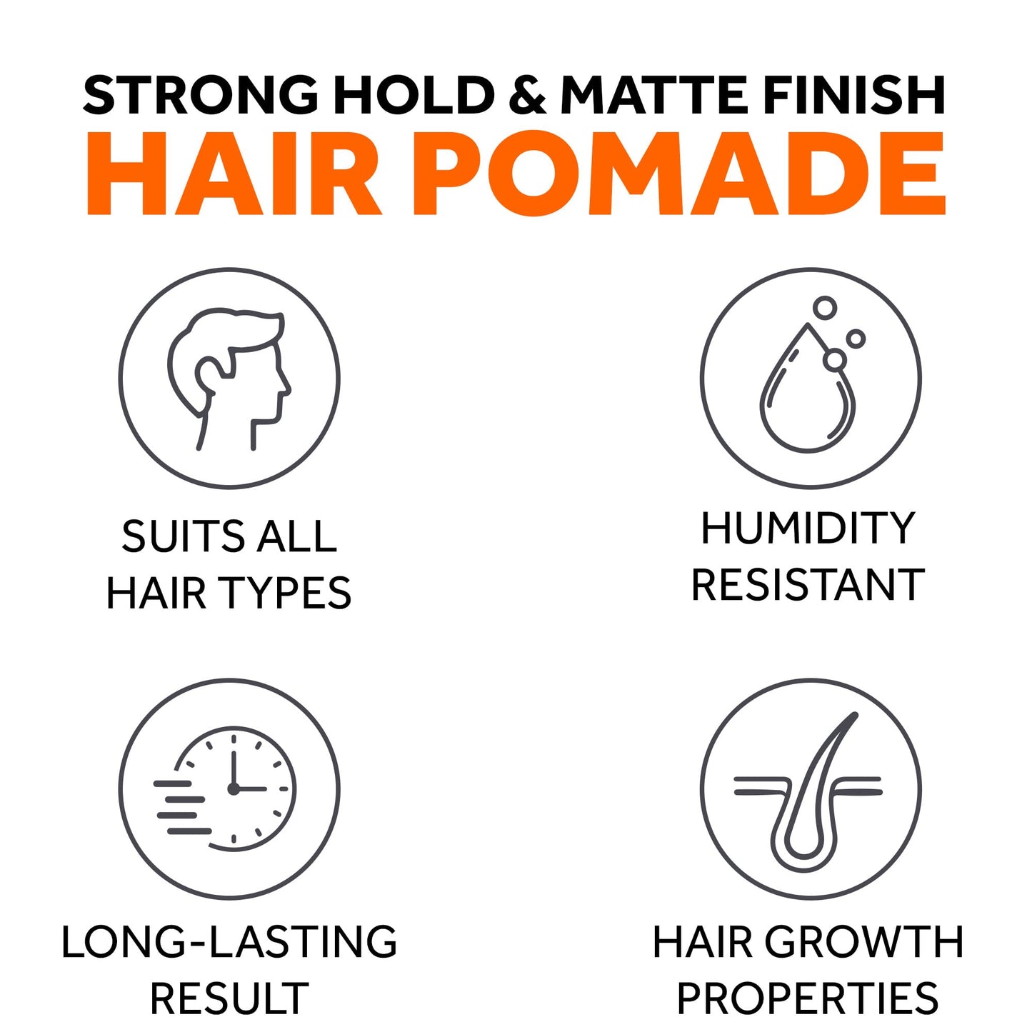 FOLLICLE BOOSTER Thickening Pomade – Strong Hold, Water-Based, Matte Finish for Men