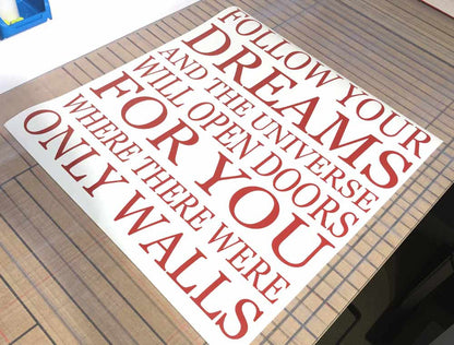 Inspirational Follow Your Dreams Wall Sticker