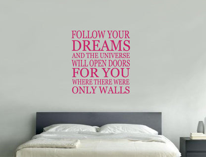 Inspirational Follow Your Dreams Wall Sticker