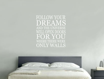 Inspirational Follow Your Dreams Wall Sticker