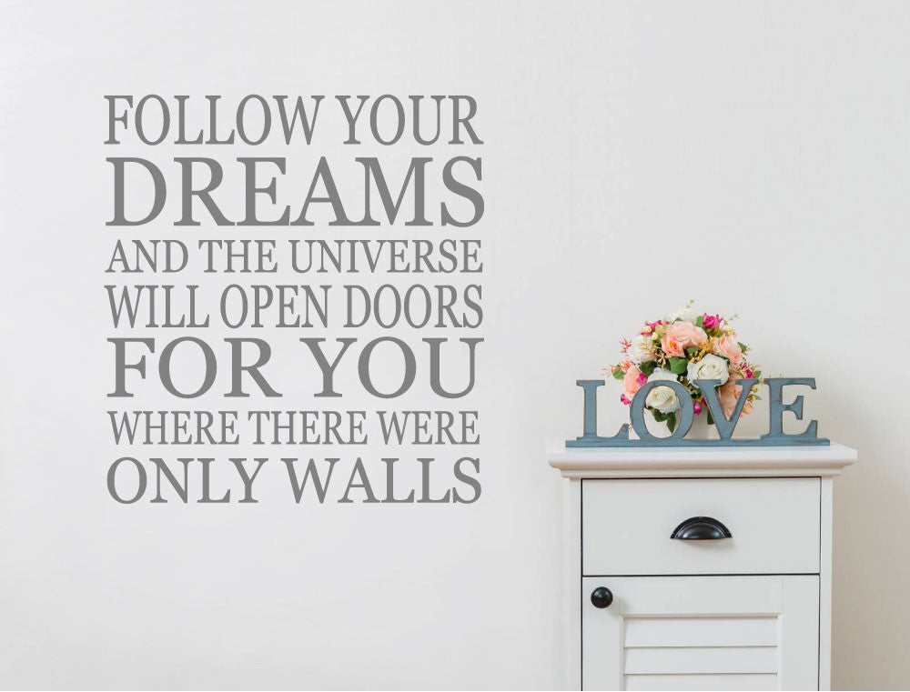 Inspirational Follow Your Dreams Wall Sticker