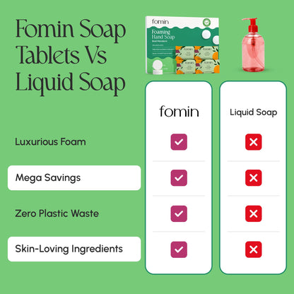 FOMIN Basil Mandarin Foaming Hand Soap Refills (16 Tablets) - 128 oz Total