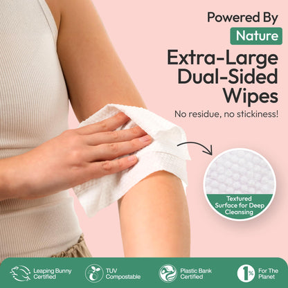 FOMIN Travel Deodorant Wipes – 30 Count Variety Pack | pH Balanced, Hypoallergenic, Plastic-Free