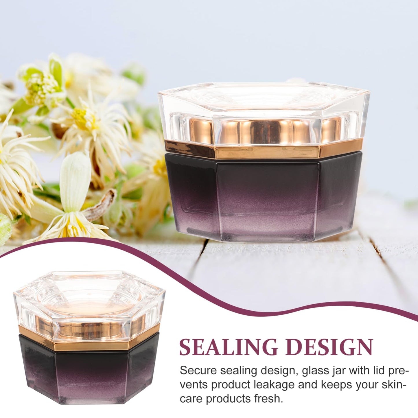 FOMIYES Terrarium Cream Container – Purple Glass Travel Jar for Creams & Lotions, 20g