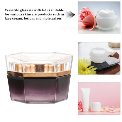 FOMIYES Terrarium Cream Container – Purple Glass Travel Jar for Creams & Lotions, 20g
