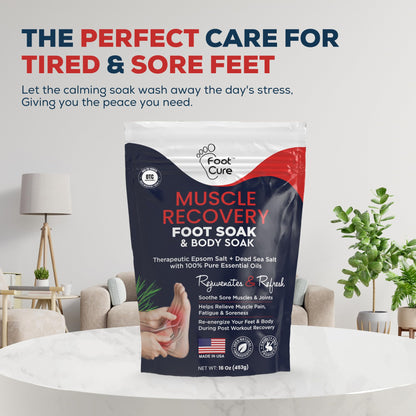 FOOT CURE Tea Tree Oil & Muscle Foot Soak with Epsom Salts – All-Natural Foot Care (Pack of 2)