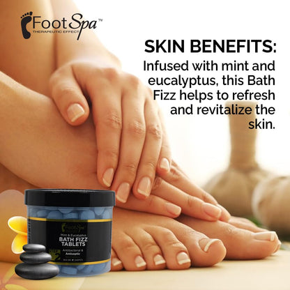 FOOTSPA Bath Fizz Mint & Eucalyptus – Relaxing Aromatherapy, 42 oz