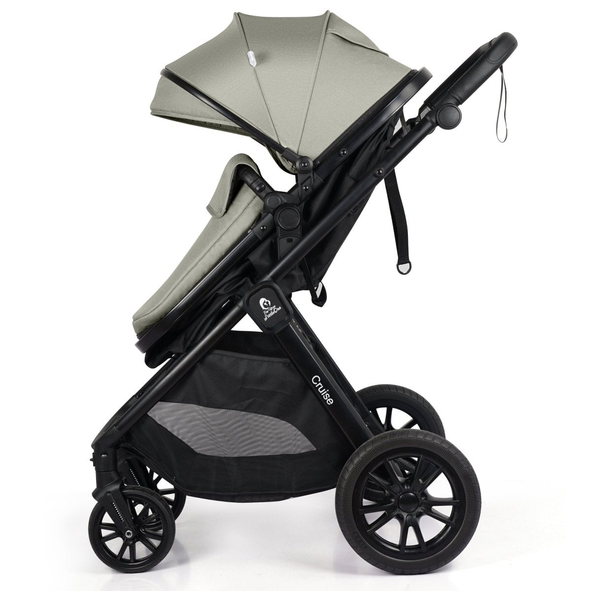 For Your Little One Cruise 3 In 1 Travel System With i-Size Car Seat - Pebble Sage (Free Cupholder And Seat Liner Included!)
