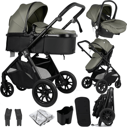 For Your Little One Cruise 3 In 1 Travel System With Car Seat - Pebble Sage (Free Cupholder And Seat Liner Included!)