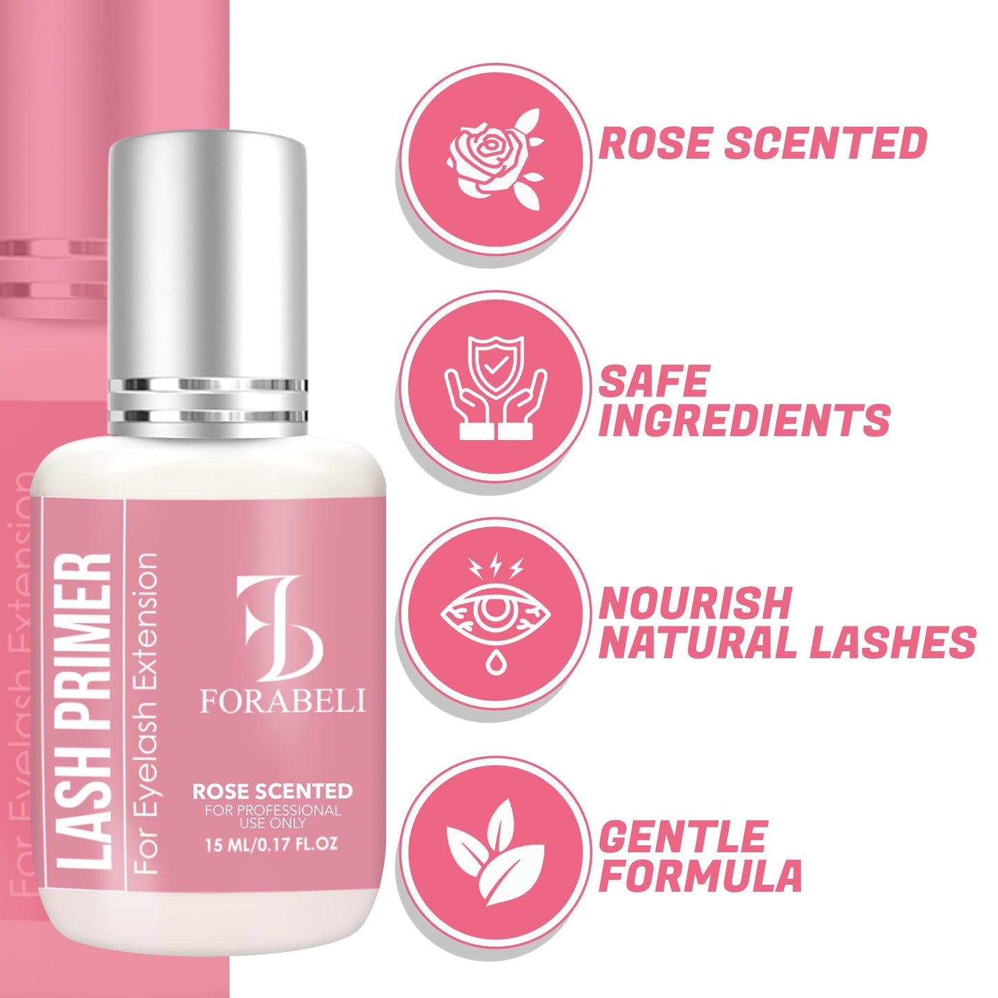 Forabeli Lash Primer for Eyelash Extensions – Maximum Retention & Adhesion Booster | Oil-Free, 15ml