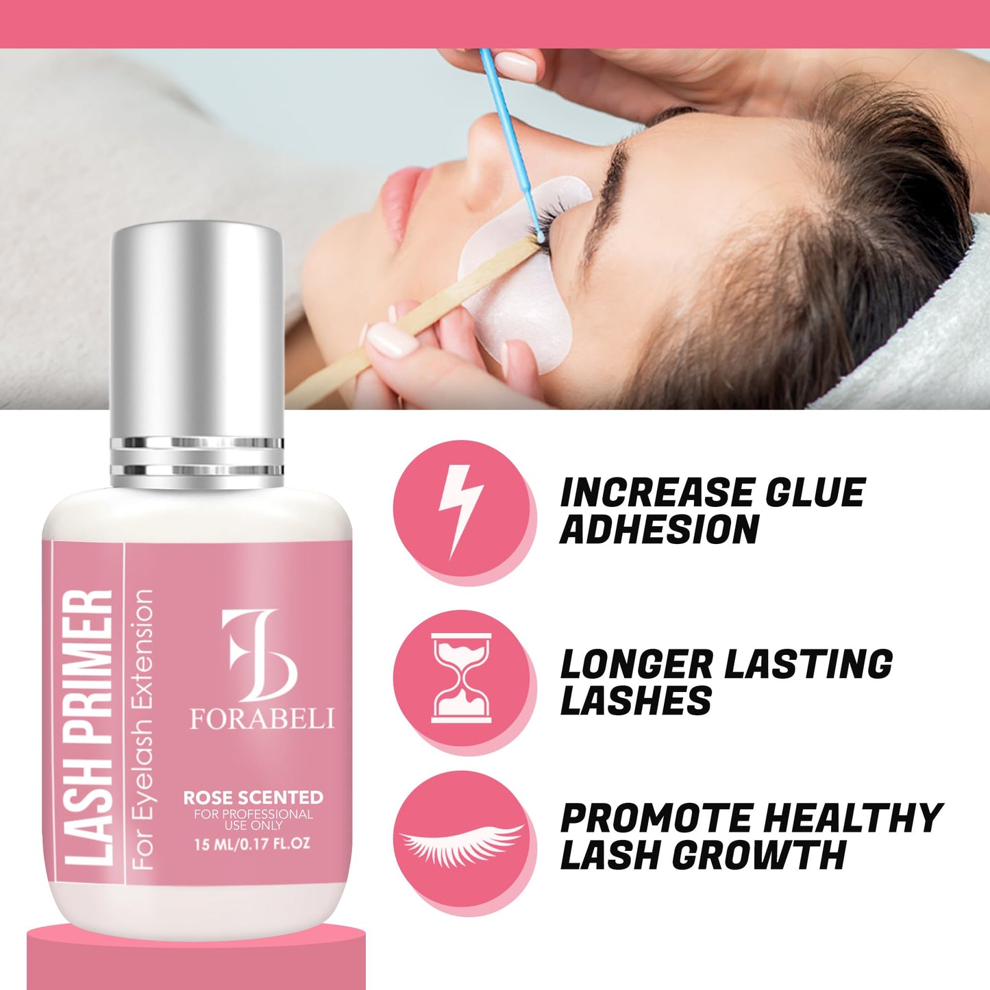 Forabeli Lash Primer for Eyelash Extensions – Maximum Retention & Adhesion Booster | Oil-Free, 15ml