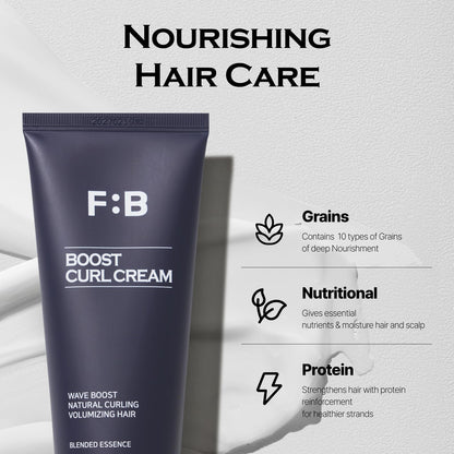 FORBEAUT Boost Curl Cream – Award-Winning Keratin & Grain Curl Cream for Men, Bouncy Waves & Strong Hold, 150ml