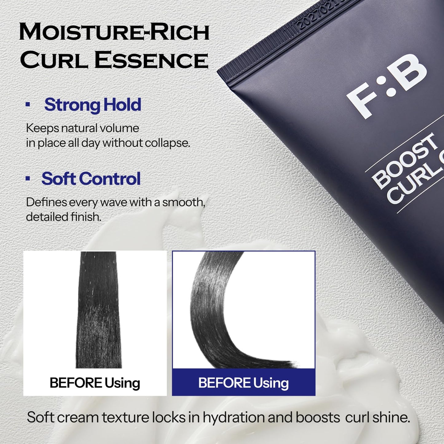 FORBEAUT Boost Curl Cream – Award-Winning Keratin & Grain Curl Cream for Men, Bouncy Waves & Strong Hold, 150ml