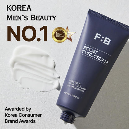 FORBEAUT Boost Curl Cream – Award-Winning Keratin & Grain Curl Cream for Men, Bouncy Waves & Strong Hold, 150ml