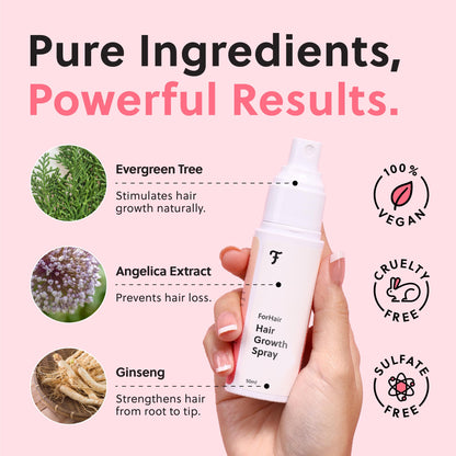ForChics Hair Growth Serum for Women – Hormone-Free, Results in 4 Weeks | Fast-Absorbing Scalp Spray 50ml