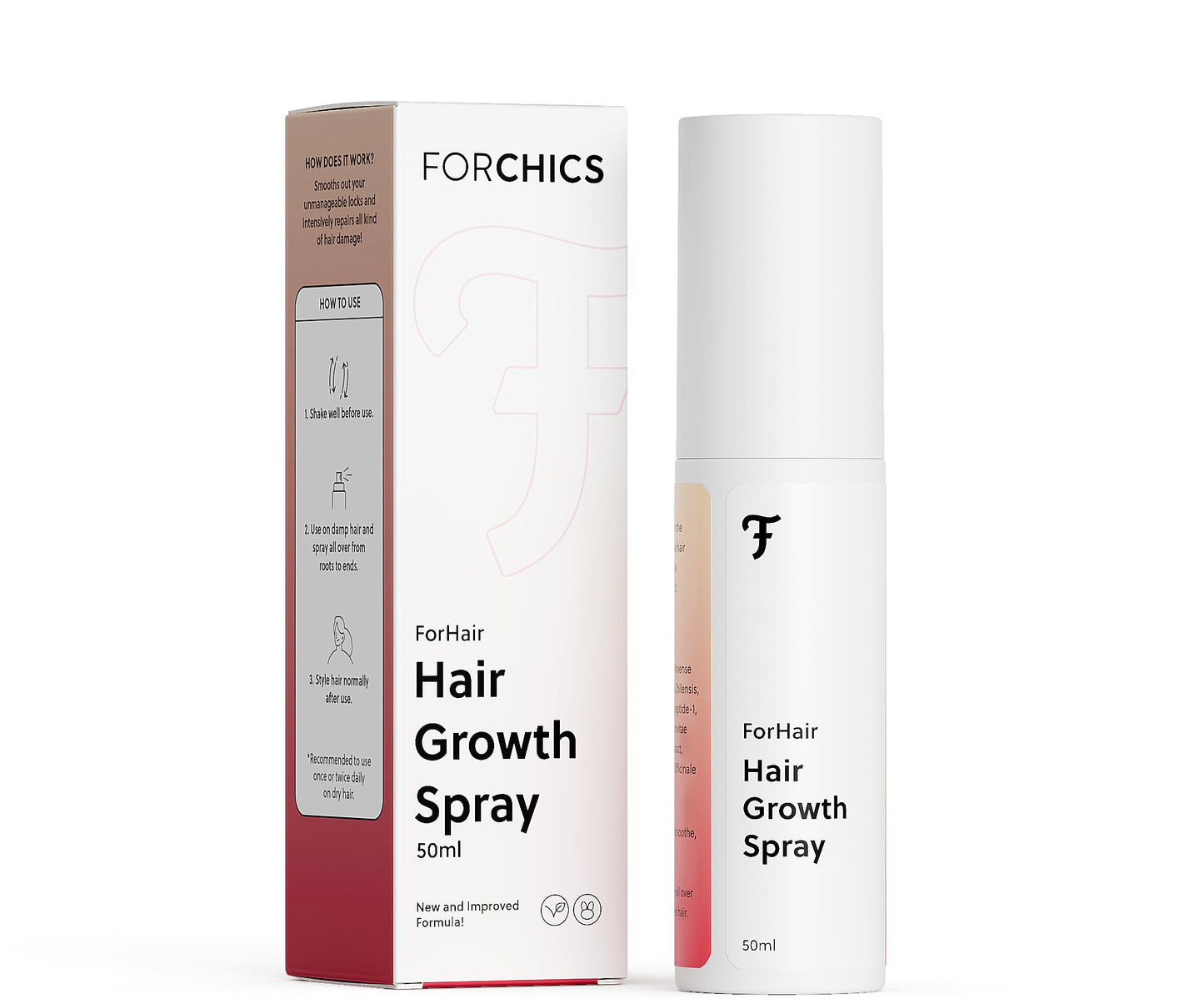 ForChics Hair Growth Serum for Women – Hormone-Free, Results in 4 Weeks | Fast-Absorbing Scalp Spray 50ml