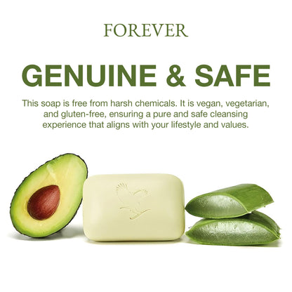 Forever Living Aloe Avocado Face & Body Soap – Gentle Cleansing with Fresh Citrus, Pack of 3