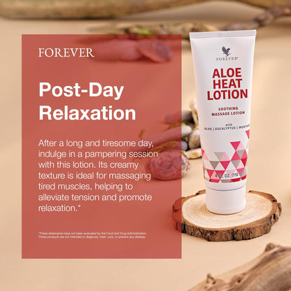 Forever Living Aloe Heat Lotion with Menthol & Eucalyptus – Soothing, Nourishing & Vegan-Friendly (4 fl oz)