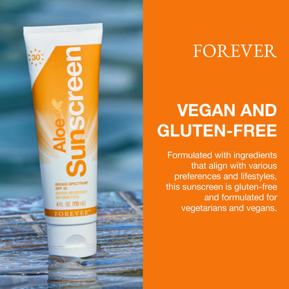 Forever Living Aloe Sunscreen SPF 30 – Broad Spectrum UVA/UVB, Water-Resistant, 4 fl oz