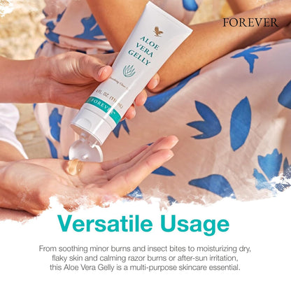 Forever Living Aloe Vera Gelly – Pure, Fast-Absorbing Aloe Gel for Soothing Skin (4 fl oz)