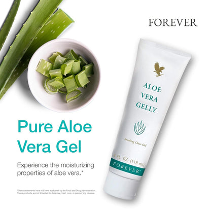 Forever Living Aloe Vera Gelly – Pure, Fast-Absorbing Aloe Gel for Soothing Skin (4 fl oz)