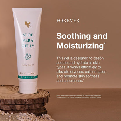 Forever Living Aloe Vera Gelly | Pure Aloe Gel for Soothing & Hydrating Skin | Fast-Absorbing, Non-Staining | Vegan & Gluten-Free | 4 fl oz