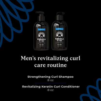 FormulaF=KX Curly Hair Set: Keratin, Aloe & Coffee Seed Extract Shampoo + Conditioner – Sulfate-Free, Ocean Scent, 8oz