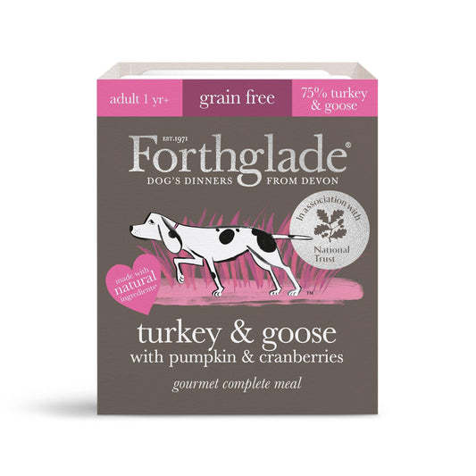 Forthglade Adult Gourmet Grain Free Turkey & Goose with Pumpkin & Cranberry Trays 7x395g