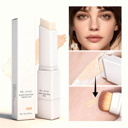 2 in 1 Foundation Stick With Brush – Color-Changing Hydrating Base Makeup, Dual-Ended, 3 Natural Color Matching Shades