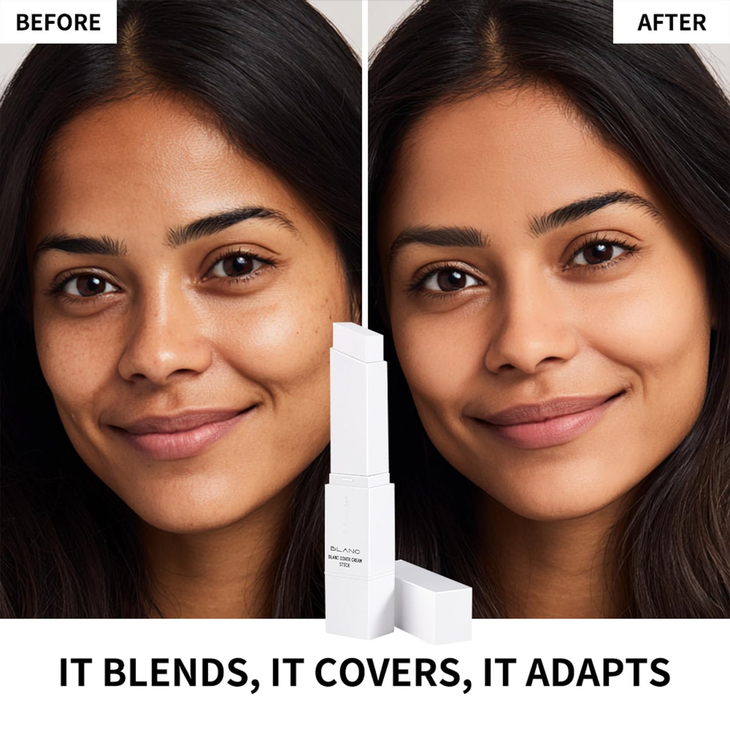Fovcos Blanc Cover Cream Stick – Color-Changing Foundation with Pore Blur & Hydration