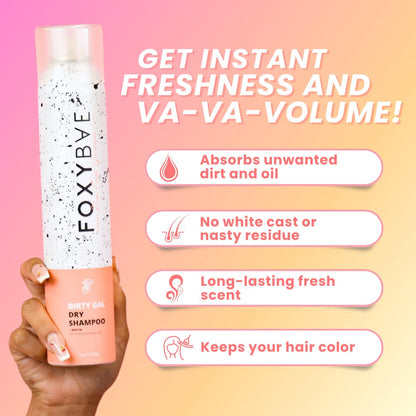 FoxyBae Volumizing Dry Shampoo with Biotin – For Dark, Brunette & Blonde Hair