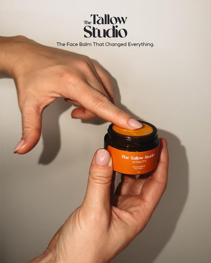 The Tallow Studio Antioxidant Tallow Face Balm – Grass-Fed & Organic, Handmade (2 oz)