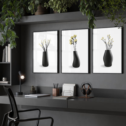 Framed Art Wall | Set of 3 Botanical Wall art Prints