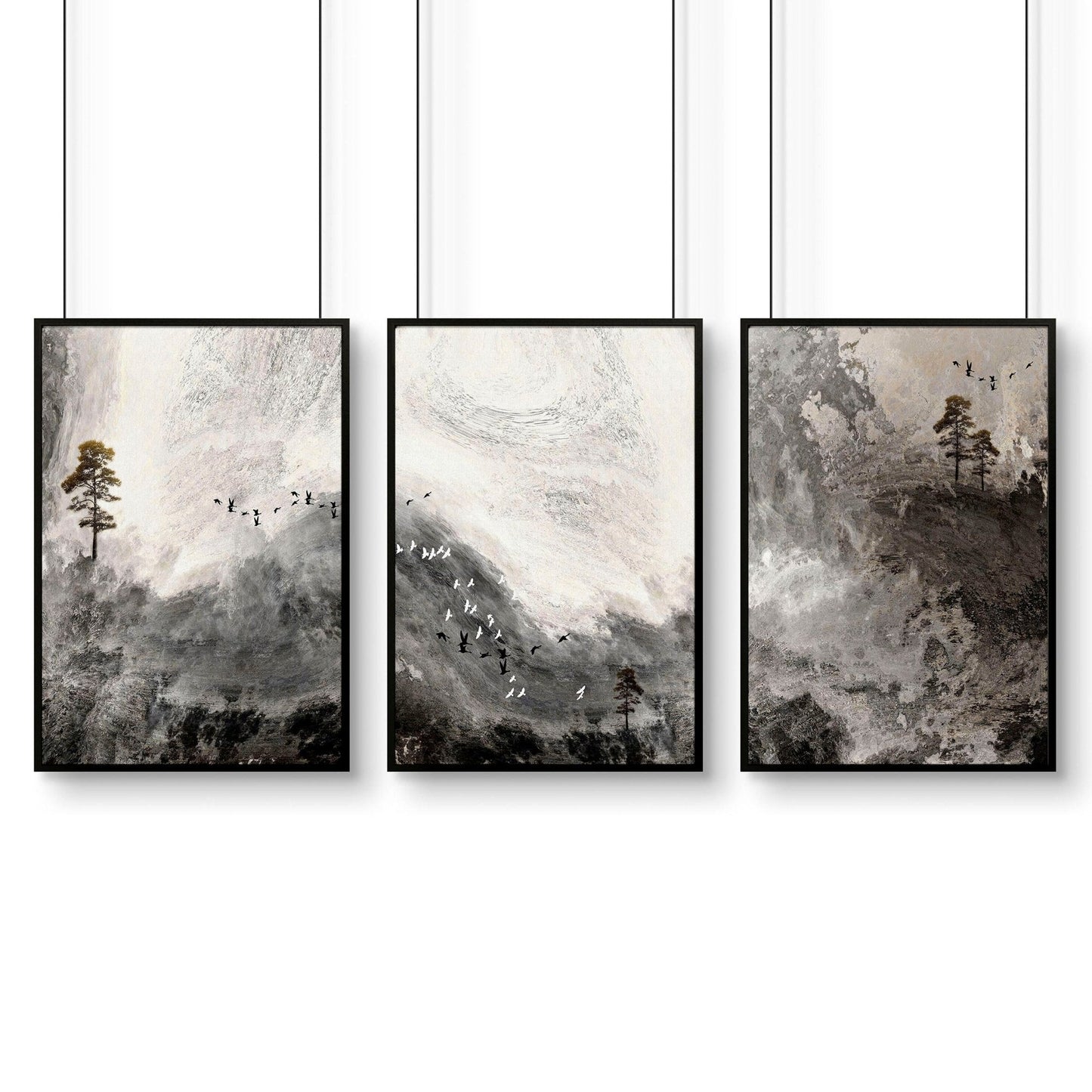 Pictures for Office | Framed Landscape Print Set of 3
