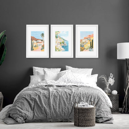 Framed Posters | Set of 3 Beach Decor Wall art Prints