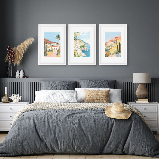 Framed Posters | Set of 3 Beach Decor Wall art Prints