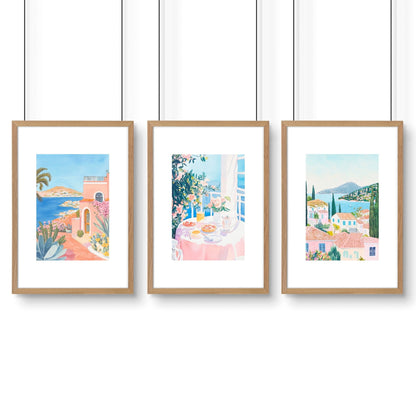 Framed Printed Artwork | Set of 3 Beach Decor Wall art Prints