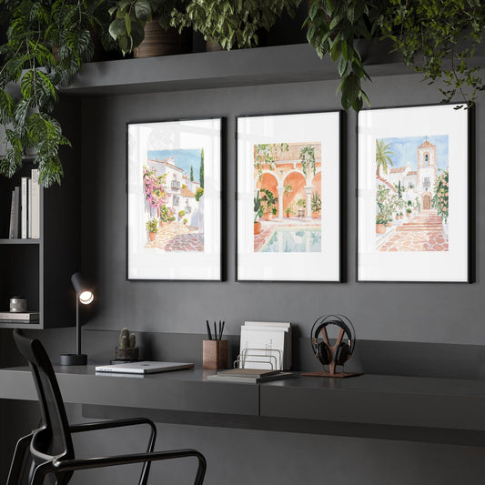 Framed Printed Artwork | Set of 3 Beach Decor Wall art Prints