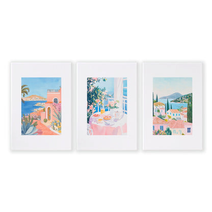 Framed Printed Artwork | Set of 3 Beach Decor Wall art Prints