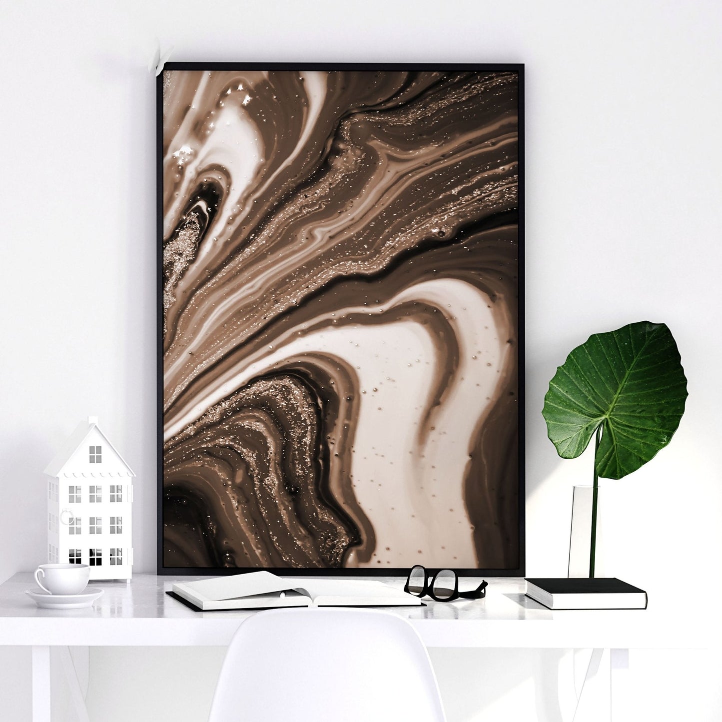 Framed wall art abstract | set of 3 wall art prints