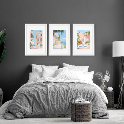 Framed Wall Art Large | Set of 3 Beach Decor Wall art Prints